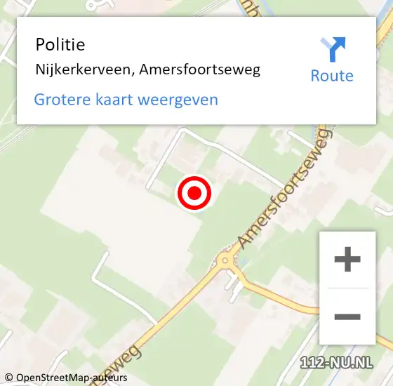 Locatie op kaart van de 112 melding: Politie Nijkerkerveen, Amersfoortseweg op 19 december 2021 02:06