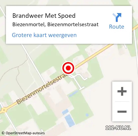 Locatie op kaart van de 112 melding: Brandweer Met Spoed Naar Biezenmortel, Biezenmortelsestraat op 19 december 2021 02:25