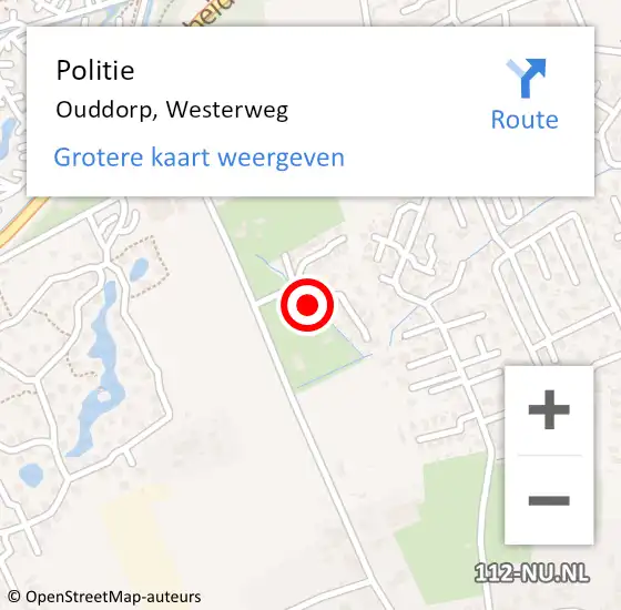 Locatie op kaart van de 112 melding: Politie Ouddorp, Westerweg op 19 december 2021 02:36