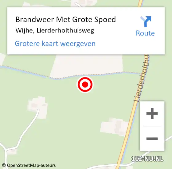 Locatie op kaart van de 112 melding: Brandweer Met Grote Spoed Naar Wijhe, Lierderholthuisweg op 19 december 2021 04:53