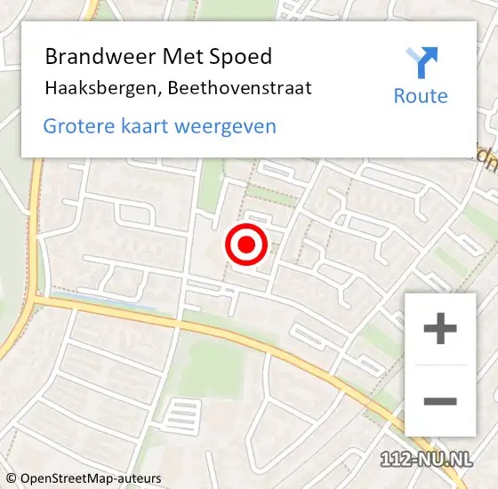 Locatie op kaart van de 112 melding: Brandweer Met Spoed Naar Haaksbergen, Beethovenstraat op 19 december 2021 05:03