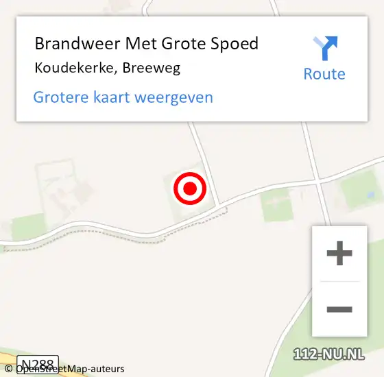 Locatie op kaart van de 112 melding: Brandweer Met Grote Spoed Naar Koudekerke, Breeweg op 19 december 2021 07:17