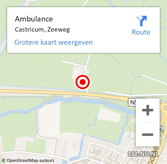 Locatie op kaart van de 112 melding: Ambulance Castricum, Zeeweg op 19 december 2021 08:59