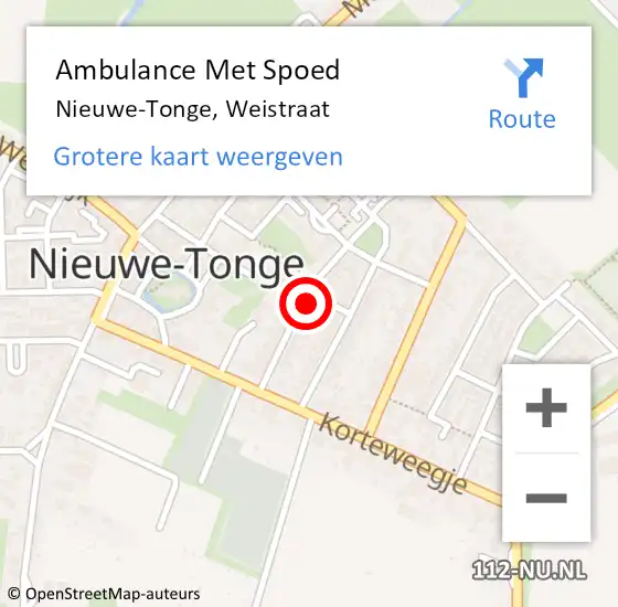 Locatie op kaart van de 112 melding: Ambulance Met Spoed Naar Nieuwe-Tonge, Weistraat op 19 december 2021 09:42