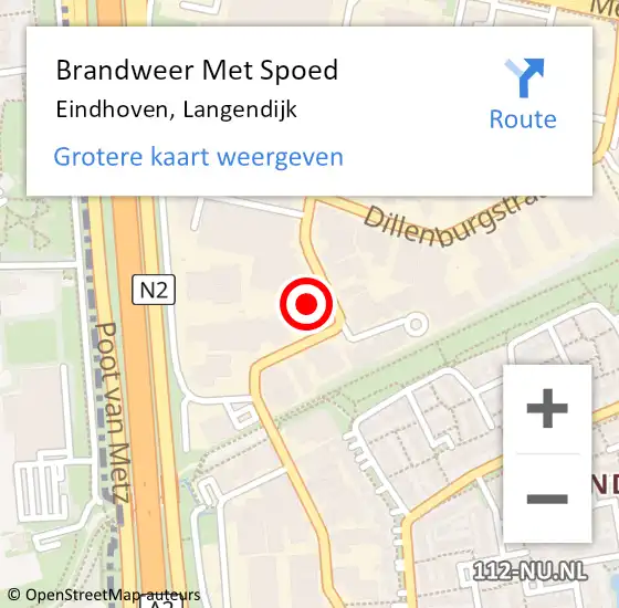 Locatie op kaart van de 112 melding: Brandweer Met Spoed Naar Eindhoven, Langendijk op 19 december 2021 09:52
