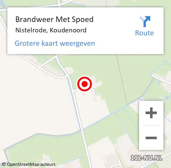 Locatie op kaart van de 112 melding: Brandweer Met Spoed Naar Nistelrode, Koudenoord op 19 december 2021 10:00