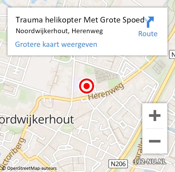 Locatie op kaart van de 112 melding: Trauma helikopter Met Grote Spoed Naar Noordwijkerhout, Herenweg op 19 december 2021 10:21