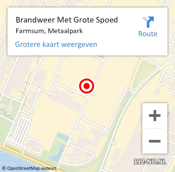 Locatie op kaart van de 112 melding: Brandweer Met Grote Spoed Naar Farmsum, Metaalpark op 19 december 2021 11:11