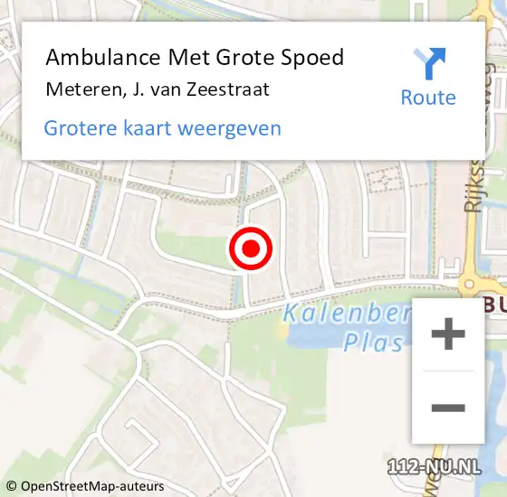 Locatie op kaart van de 112 melding: Ambulance Met Grote Spoed Naar Meteren, J. van Zeestraat op 19 december 2021 11:20