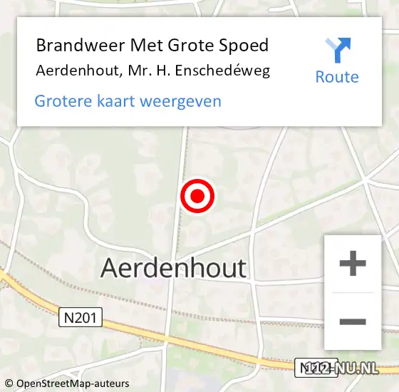 Locatie op kaart van de 112 melding: Brandweer Met Grote Spoed Naar Aerdenhout, Mr. H. Enschedéweg op 19 december 2021 11:58