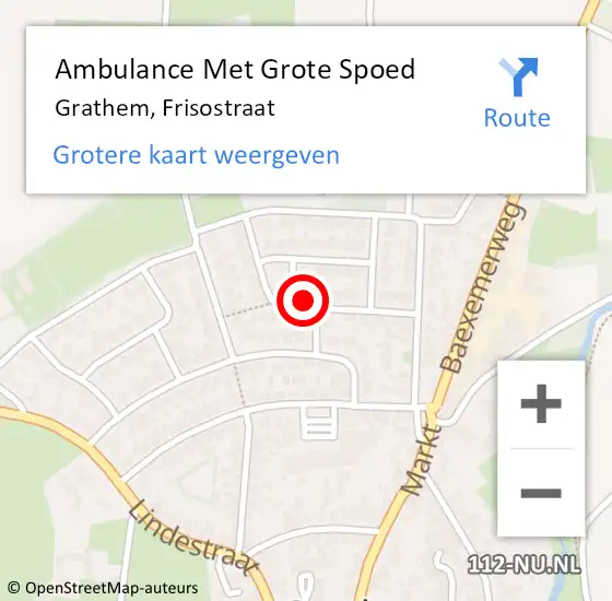 Locatie op kaart van de 112 melding: Ambulance Met Grote Spoed Naar Grathem, Frisostraat op 19 december 2021 12:25