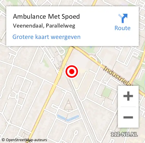 Locatie op kaart van de 112 melding: Ambulance Met Spoed Naar Veenendaal, Parallelweg op 19 december 2021 13:10