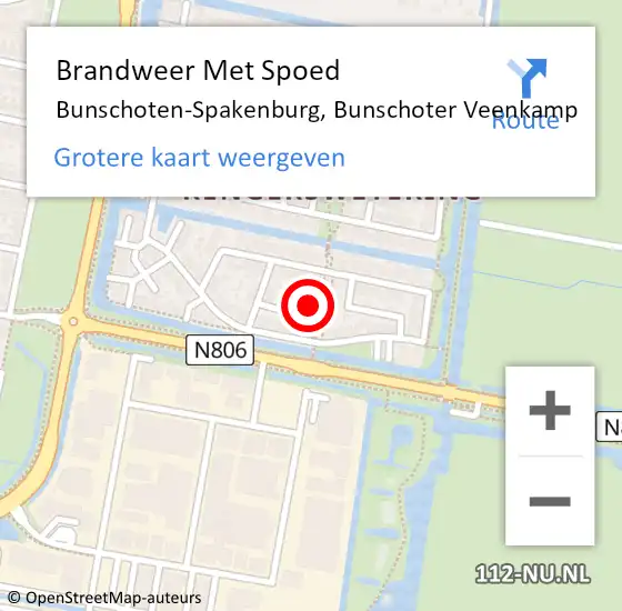 Locatie op kaart van de 112 melding: Brandweer Met Spoed Naar Bunschoten-Spakenburg, Bunschoter Veenkamp op 19 december 2021 13:10