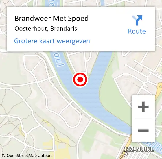 Locatie op kaart van de 112 melding: Brandweer Met Spoed Naar Oosterhout, Brandaris op 19 december 2021 13:54