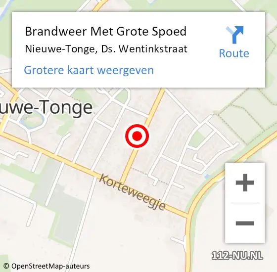 Locatie op kaart van de 112 melding: Brandweer Met Grote Spoed Naar Nieuwe-Tonge, Ds. Wentinkstraat op 19 december 2021 14:00