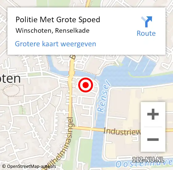 Locatie op kaart van de 112 melding: Politie Met Grote Spoed Naar Winschoten, Renselkade op 19 december 2021 14:00