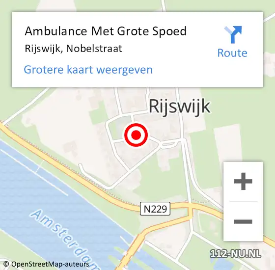 Locatie op kaart van de 112 melding: Ambulance Met Grote Spoed Naar Rijswijk, Nobelstraat op 19 december 2021 14:00