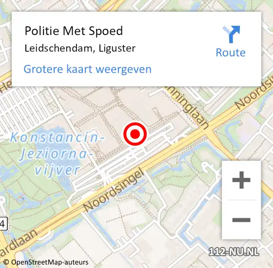 Locatie op kaart van de 112 melding: Politie Met Spoed Naar Leidschendam, Liguster op 19 december 2021 14:33