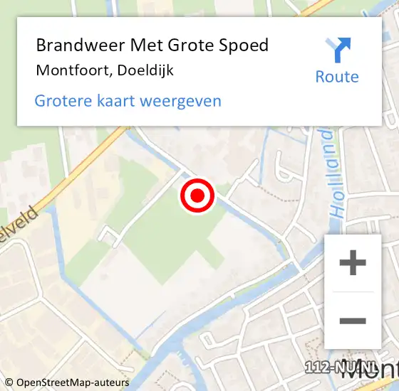 Locatie op kaart van de 112 melding: Brandweer Met Grote Spoed Naar Montfoort, Doeldijk op 19 december 2021 15:21
