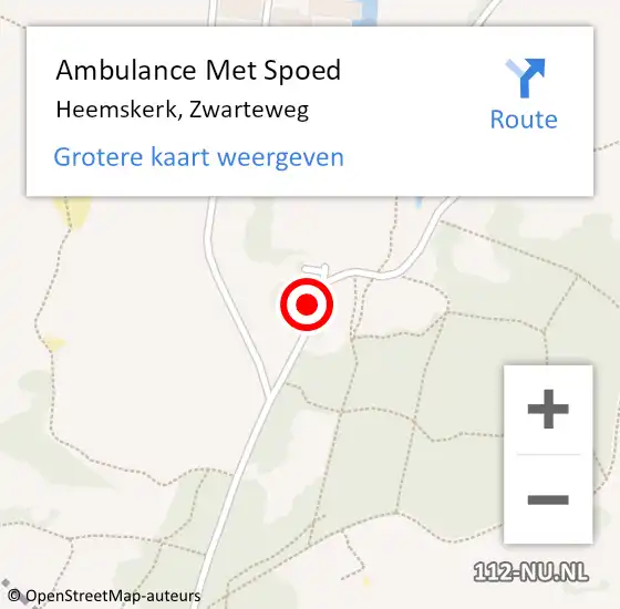 Locatie op kaart van de 112 melding: Ambulance Met Spoed Naar Heemskerk, Zwarteweg op 19 december 2021 15:48