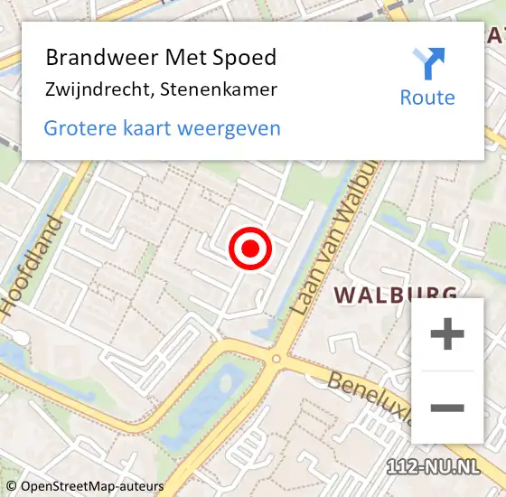 Locatie op kaart van de 112 melding: Brandweer Met Spoed Naar Zwijndrecht, Stenenkamer op 19 december 2021 15:50