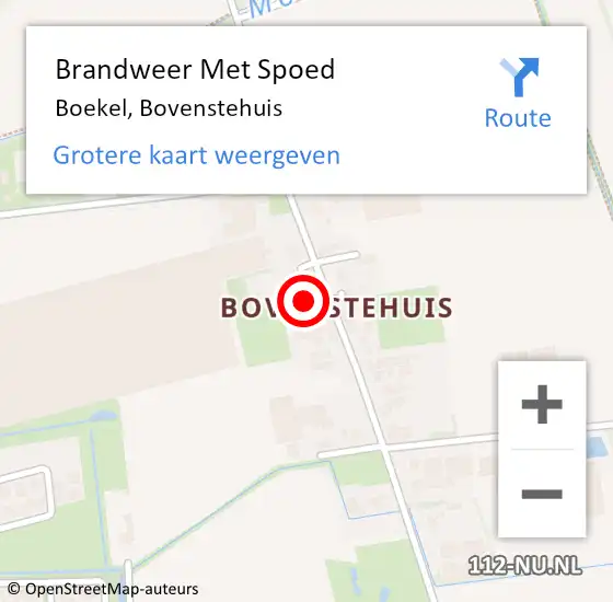 Locatie op kaart van de 112 melding: Brandweer Met Spoed Naar Boekel, Bovenstehuis op 19 december 2021 16:43