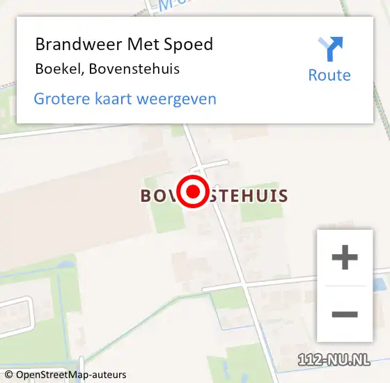 Locatie op kaart van de 112 melding: Brandweer Met Spoed Naar Boekel, Bovenstehuis op 19 december 2021 16:45