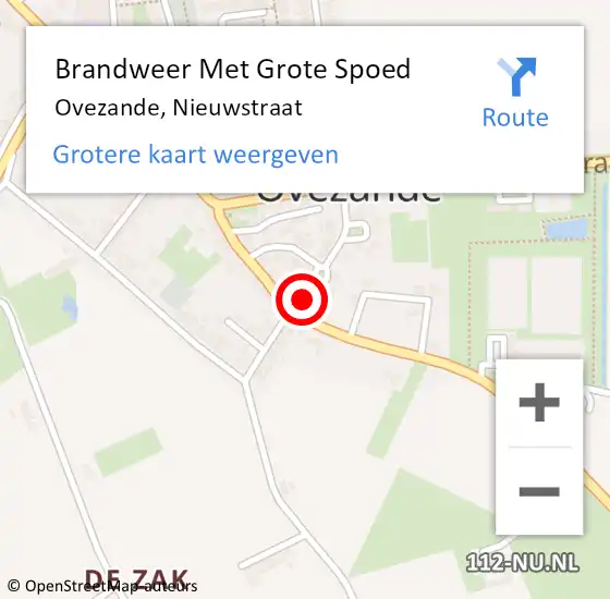 Locatie op kaart van de 112 melding: Brandweer Met Grote Spoed Naar Ovezande, Nieuwstraat op 19 december 2021 17:03