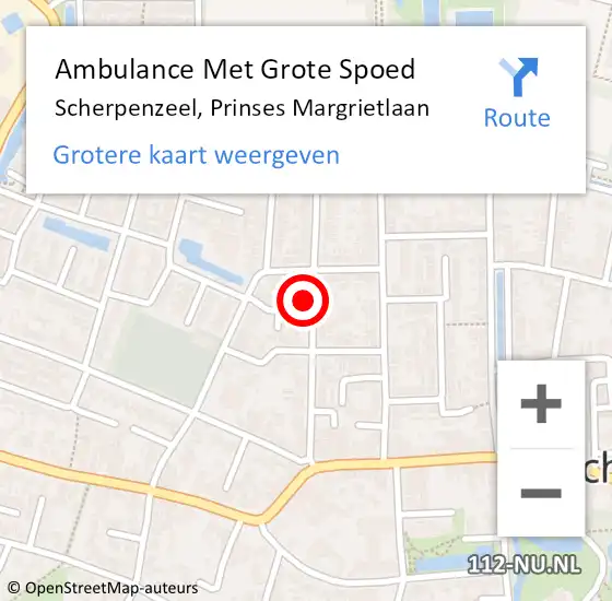 Locatie op kaart van de 112 melding: Ambulance Met Grote Spoed Naar Scherpenzeel, Prinses Margrietlaan op 19 december 2021 17:26