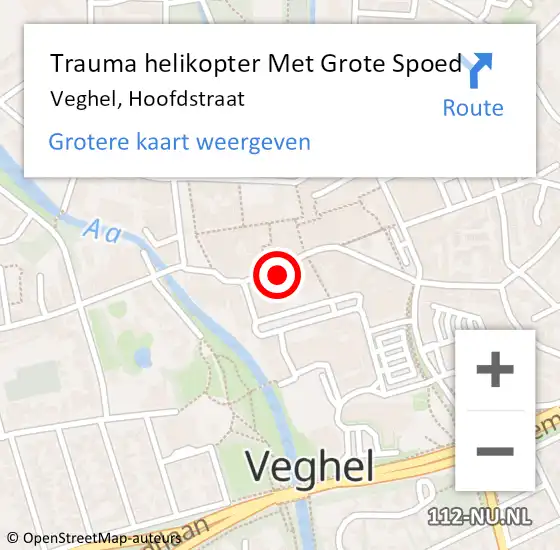 Locatie op kaart van de 112 melding: Trauma helikopter Met Grote Spoed Naar Veghel, Hoofdstraat op 19 december 2021 17:33