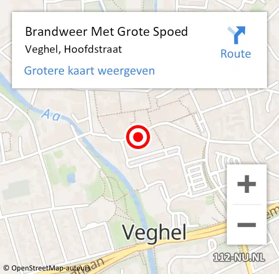 Locatie op kaart van de 112 melding: Brandweer Met Grote Spoed Naar Veghel, Hoofdstraat op 19 december 2021 17:36