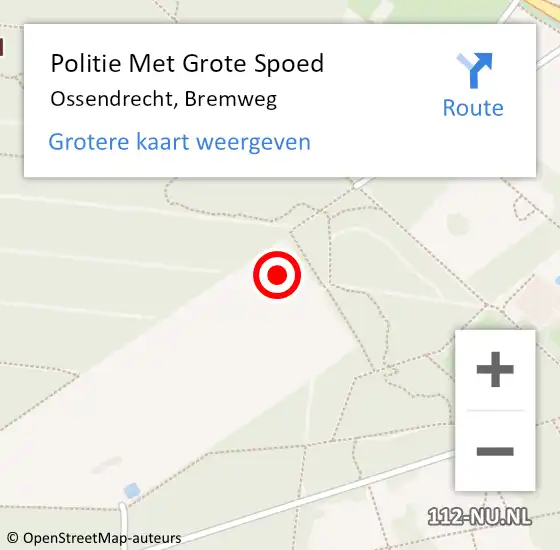 Locatie op kaart van de 112 melding: Politie Met Grote Spoed Naar Ossendrecht, Bremweg op 19 december 2021 18:08