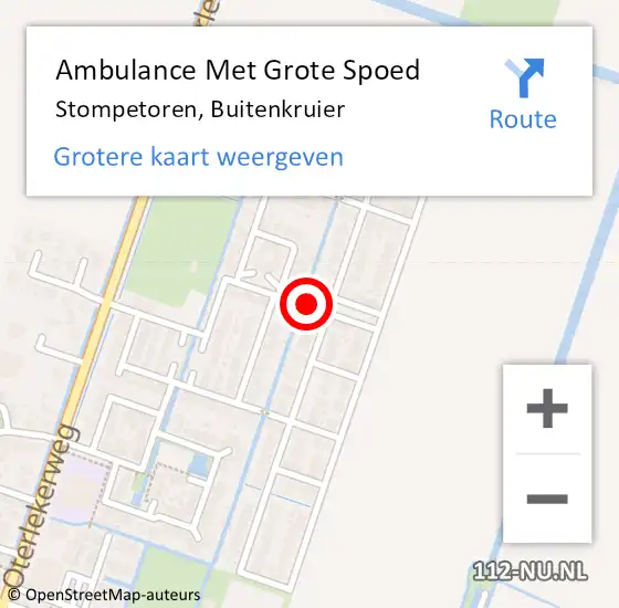 Locatie op kaart van de 112 melding: Ambulance Met Grote Spoed Naar Stompetoren, Buitenkruier op 19 december 2021 19:12