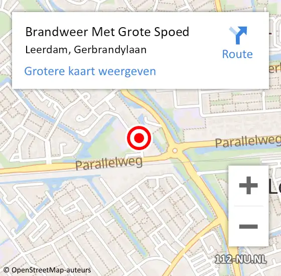 Locatie op kaart van de 112 melding: Brandweer Met Grote Spoed Naar Leerdam, Gerbrandylaan op 19 december 2021 19:52