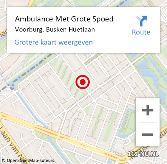 Locatie op kaart van de 112 melding: Ambulance Met Grote Spoed Naar Voorburg, Busken Huetlaan op 19 december 2021 20:14