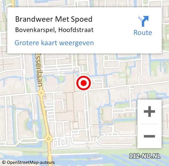 Locatie op kaart van de 112 melding: Brandweer Met Spoed Naar Bovenkarspel, Hoofdstraat op 19 december 2021 21:28