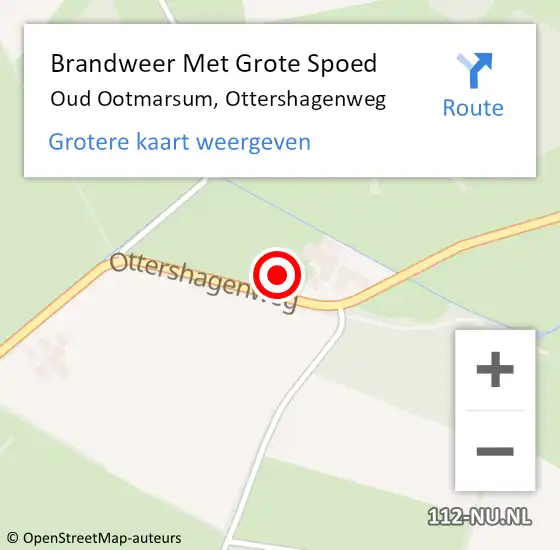 Locatie op kaart van de 112 melding: Brandweer Met Grote Spoed Naar Oud Ootmarsum, Ottershagenweg op 19 december 2021 21:44