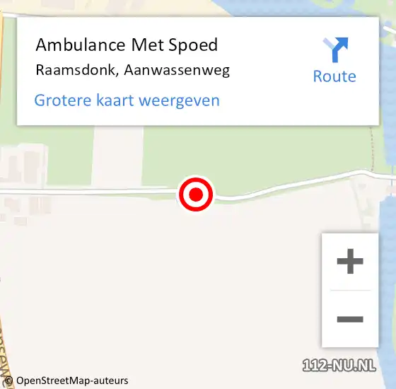 Locatie op kaart van de 112 melding: Ambulance Met Spoed Naar Raamsdonk, Aanwassenweg op 2 juli 2014 19:46