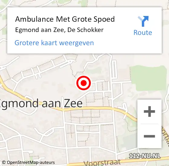 Locatie op kaart van de 112 melding: Ambulance Met Grote Spoed Naar Egmond aan Zee, De Schokker op 20 december 2021 01:12