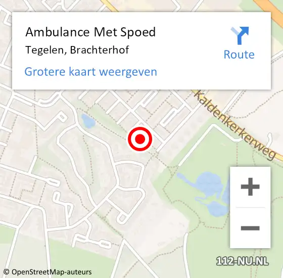 Locatie op kaart van de 112 melding: Ambulance Met Spoed Naar Tegelen, Brachterhof op 2 juli 2014 19:51