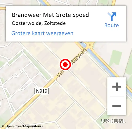 Locatie op kaart van de 112 melding: Brandweer Met Grote Spoed Naar Oosterwolde, Zoltstede op 20 december 2021 06:41