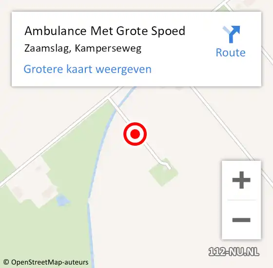 Locatie op kaart van de 112 melding: Ambulance Met Grote Spoed Naar Zaamslag, Kamperseweg op 2 juli 2014 20:04