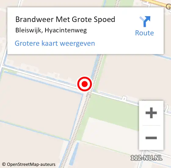 Locatie op kaart van de 112 melding: Brandweer Met Grote Spoed Naar Bleiswijk, Hyacintenweg op 20 december 2021 07:55