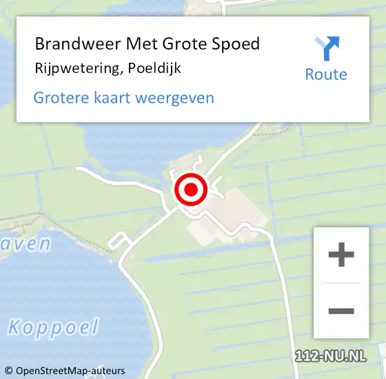 Locatie op kaart van de 112 melding: Brandweer Met Grote Spoed Naar Rijpwetering, Poeldijk op 20 december 2021 08:17