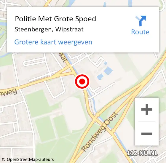 Locatie op kaart van de 112 melding: Politie Met Grote Spoed Naar Steenbergen, Wipstraat op 20 december 2021 08:33