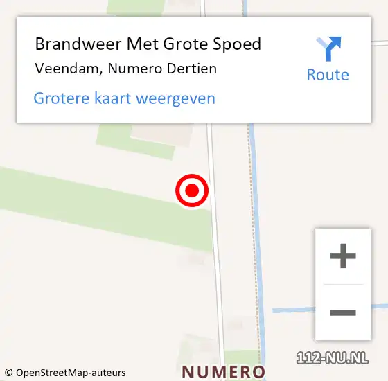 Locatie op kaart van de 112 melding: Brandweer Met Grote Spoed Naar Veendam, Numero Dertien op 20 december 2021 09:01