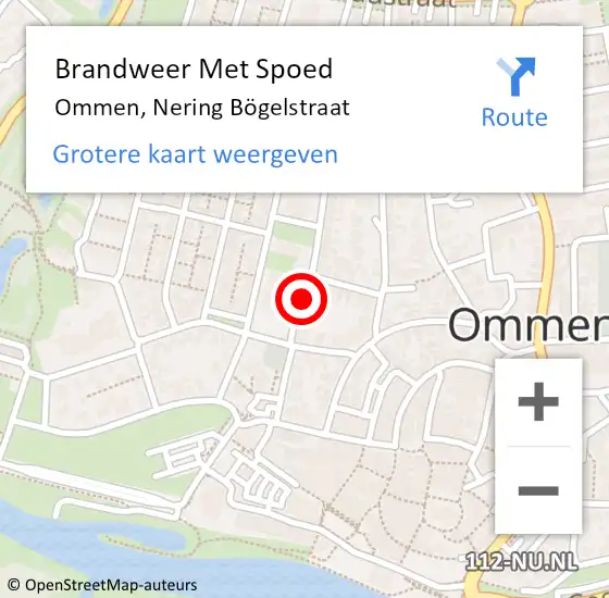 Locatie op kaart van de 112 melding: Brandweer Met Spoed Naar Ommen, Nering Bögelstraat op 20 december 2021 09:47