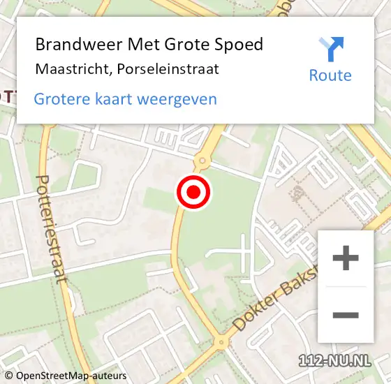 Locatie op kaart van de 112 melding: Brandweer Met Grote Spoed Naar Maastricht, Porseleinstraat op 20 december 2021 10:04