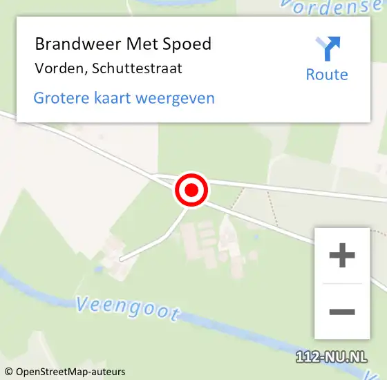 Locatie op kaart van de 112 melding: Brandweer Met Spoed Naar Vorden, Schuttestraat op 20 december 2021 10:09