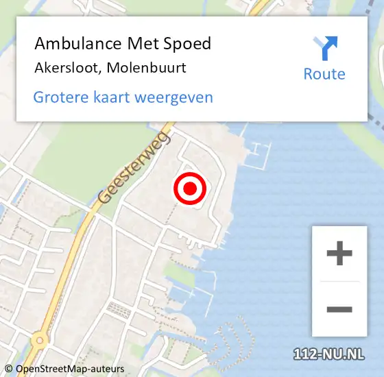 Locatie op kaart van de 112 melding: Ambulance Met Spoed Naar Akersloot, Molenbuurt op 20 december 2021 10:17